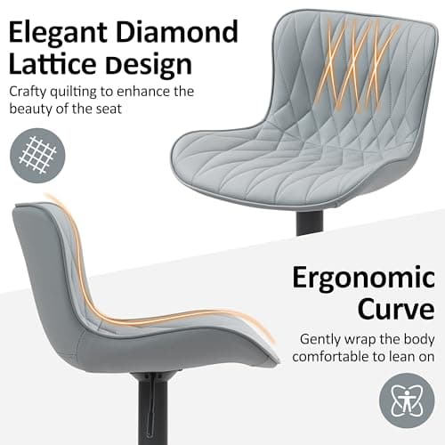 Finnhomy Modern Swivel Bar Stools, 24-32.5" Seat Height, Grey