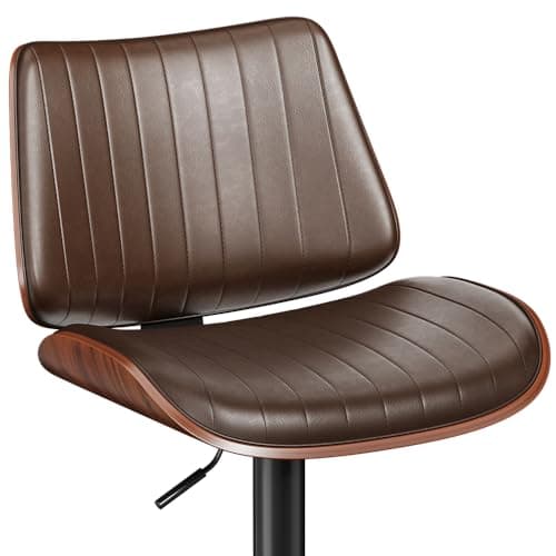 Bentwood Back Bar Stools for Kitchen Island, Set of 2, Black Swivel Seat