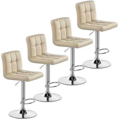 Yaheetech Modern Counter Height Bar Stools Set of 2, Light Gray