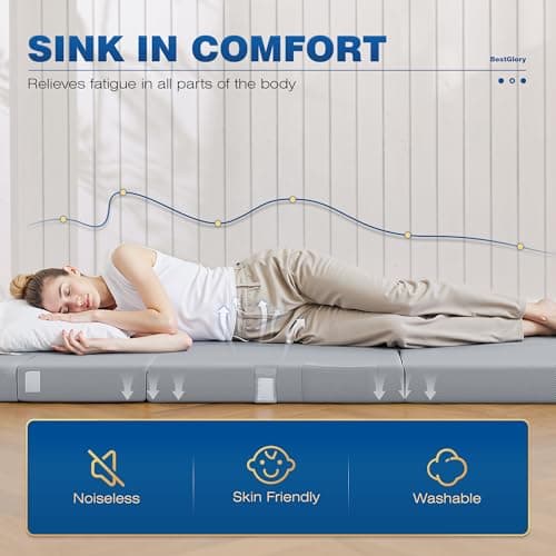 Dirt-Resistant, Portable 4 Inch Foldable Mattress for Camping and Travel