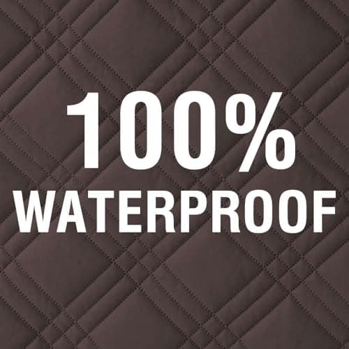 H.VERSAILTEX Waterproof Futon Slipcover Armless Black/Beige Pet Proof with Elastic Strap