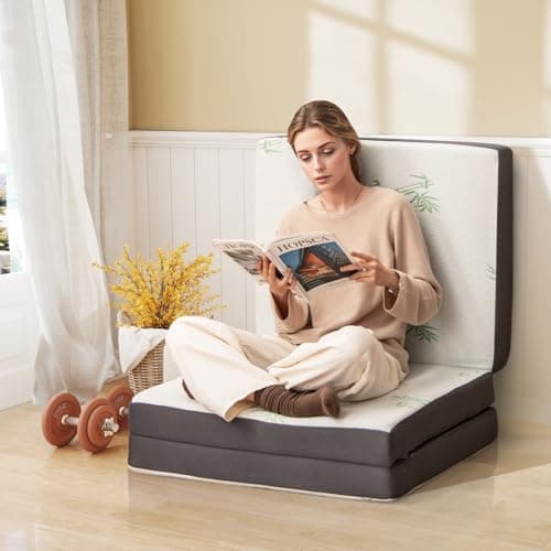 KOMFOTT 4 Inch Tri-Fold Foldable Mattress with Storage Bag
