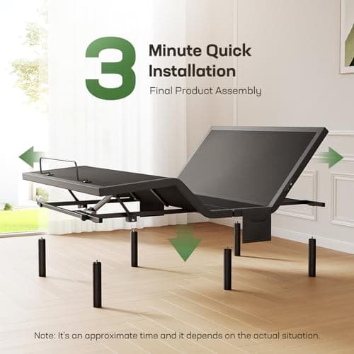 Queen Adjustable Bed Base with Massage and USB Ports