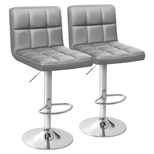Homall Modern PU Leather Kitchen Bar Stools, Black (Set of 2)