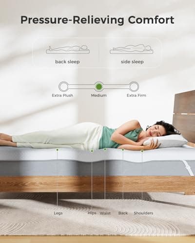 PERLECARE 2" Cooling Bamboo Memory Foam Mattress Topper for Back Pain