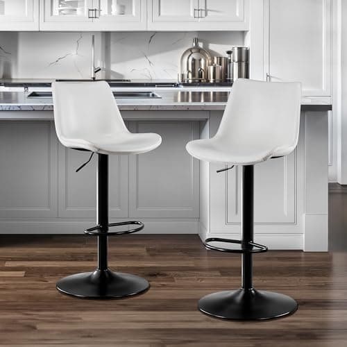 X-Large Footrest Ergonomic Whisky Brown Bar Stool Set of 2