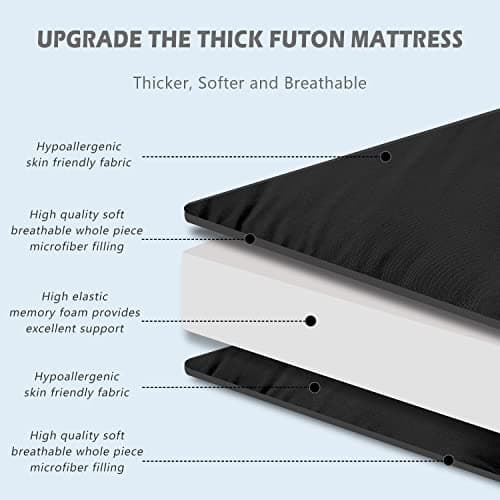SUNYRISY Japanese Thicken Roll-up Camping Mattress, Foldable & Portable, Twin/Full/Queen