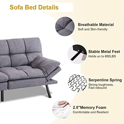 MUUEGM 267FA-DGY Sofabed in Medium Gray