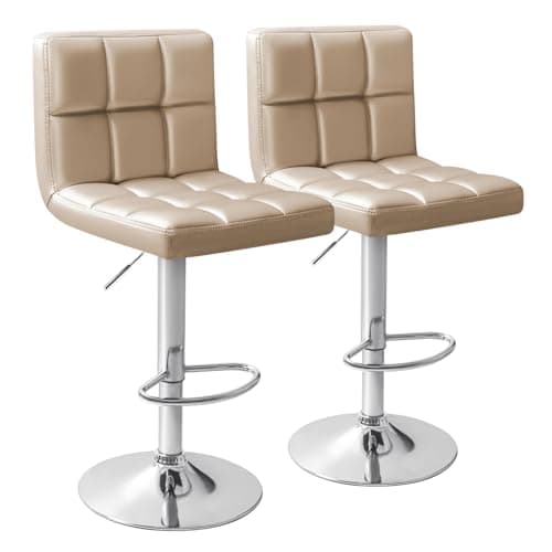 Homall Modern PU Leather Kitchen Bar Stools, Black (Set of 2)