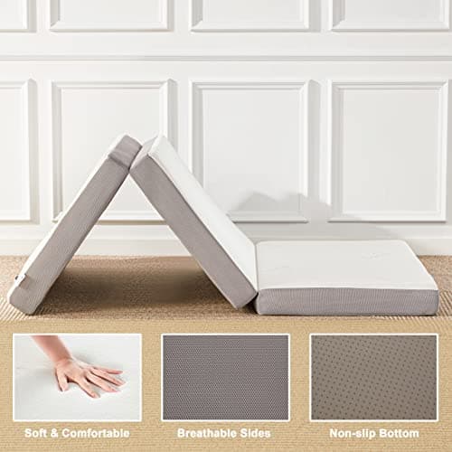 Tri-fold Memory Foam Folding Mattress for Camping and Road Trips