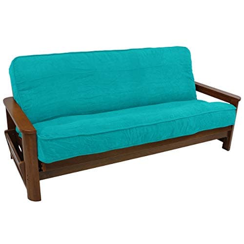 Indigo Full Size Blazing Needles Solid Microsuede Futon Cover