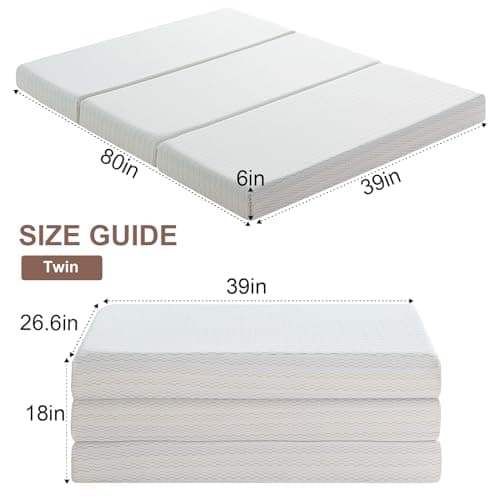 Foldable Memory Foam Trifold Mattress for Toddler Bed