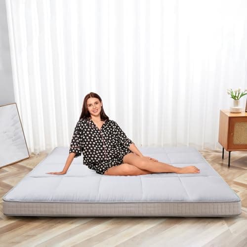 SUNYRISY Japanese Thicken Roll-up Camping Mattress, Foldable & Portable, Twin/Full/Queen