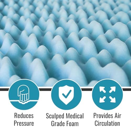 DMI Hospital Size Egg Crate Foam Mattress Topper, Blue