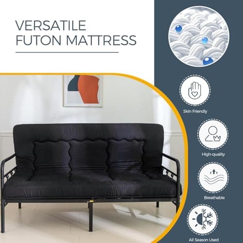 MAXYOYO Black Foldable Tatami Mattress for Adults, Twin Size, Thick Japanese Style