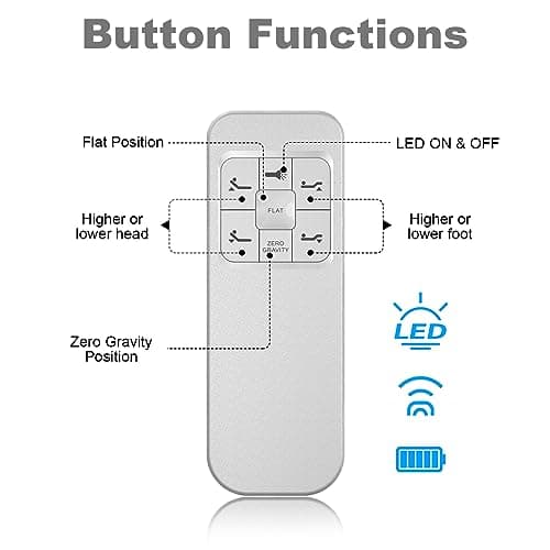 Adjustable Split King Bed Base with Wireless Remote - Head&Foot Incline, Zero Gravity, Anti Snore