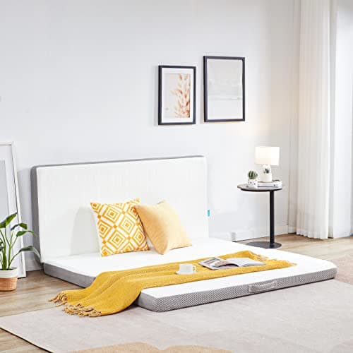 Kingfun Portable Foldable Gel Memory Foam Mattress, Gray, Twin Size