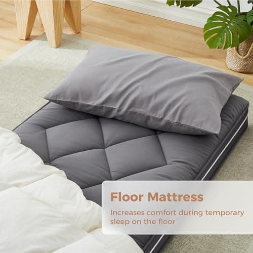 4-Inch Small Gel Memory Foam Cot Mattress Topper,Portable Roll-Up Sleep Pad