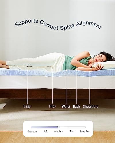 PERLECARE 2 Inch Cooling Gel Memory Foam Mattress Topper for Back Pain Relief