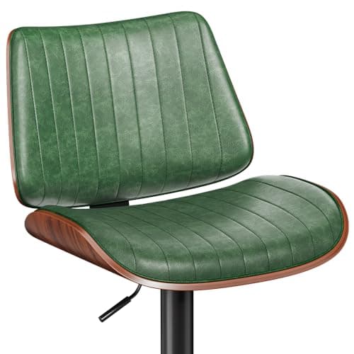 Bentwood Back Bar Stools for Kitchen Island, Set of 2, Black Swivel Seat