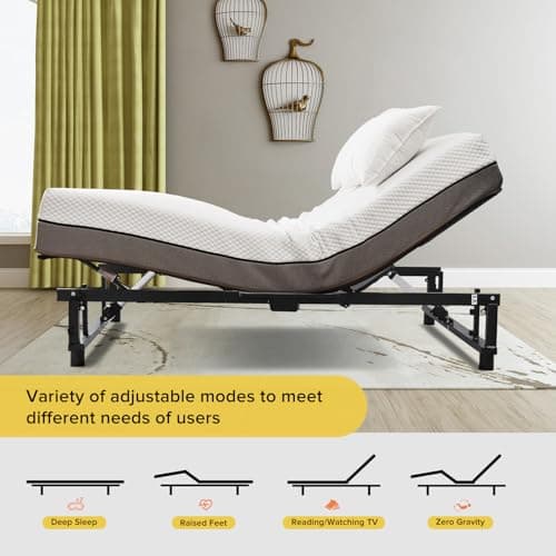 Futhy Queen Size Adjustable Bed Frame with Wireless Remote Control