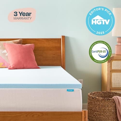 Linenspa 2 Inch Gel Memory Foam Mattress Topper - Plush, Cooling, Pressure Relief, CertiPUR Certified, Twin Size