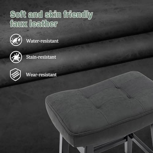 Black Counter Height Bar Stools Set of 2 for Kitchen Counter
