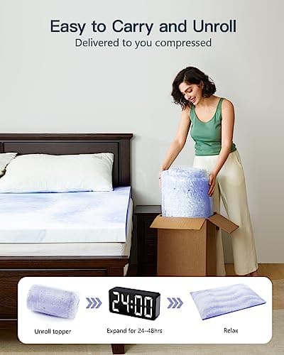 PERLECARE 2 Inch Cooling Gel Memory Foam Mattress Topper for Back Pain Relief