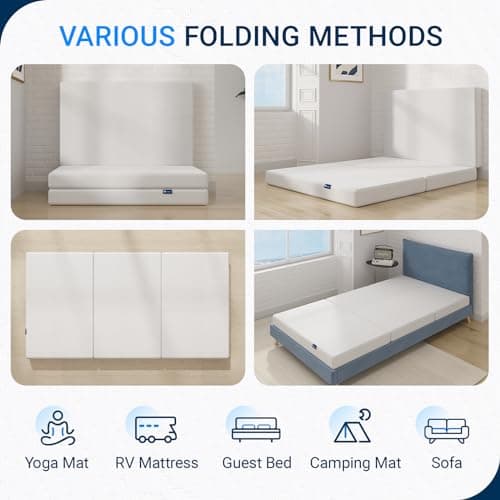 Avenco Full Size 4" Trifold Mattress for Indoors, RVs, and Camping