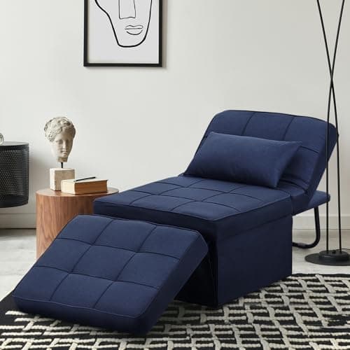 Ainfox 4-in-1 Convertible Sofa Bed with Adjustable Backrest (Light Grey)