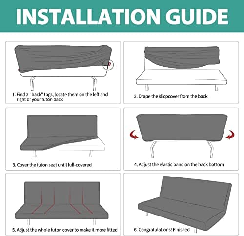 ELEOPTION Full Size Stretch Slipcover for Armless Sofa Bed Black/White