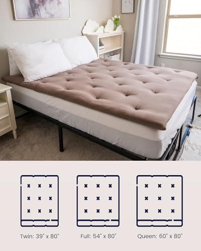 ZonLi Japanese Queen Size Tatami Mattress, 100% Cotton, Grey
