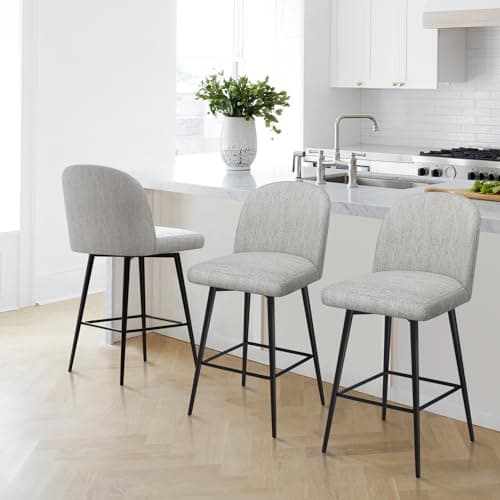 Set of 3 Swivel Modern Bar Stools for Kitchen Island