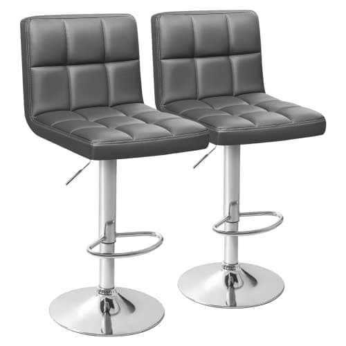 Homall Modern PU Leather Kitchen Bar Stools, Black (Set of 2)