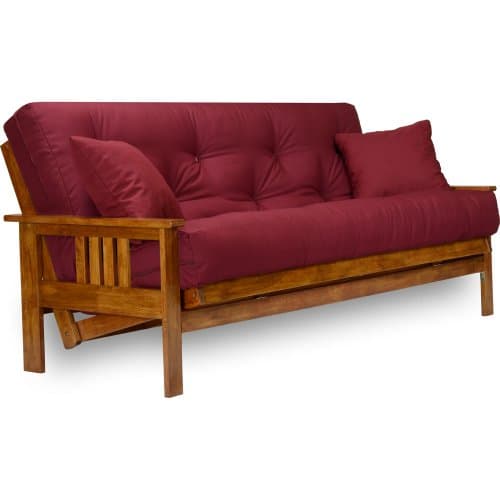 Nirvana Futons Stanford Full Size Futon Set - Heavy Duty Wood, Thick Mattress, Navy Blue
