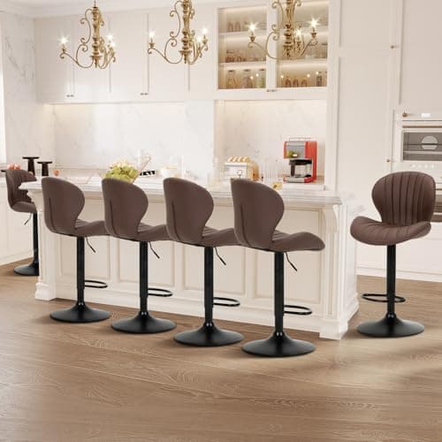 COLAMY Modern 24" Counter Height Backless Bar Stool Set of 4, Black