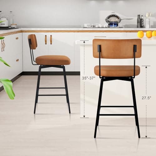 Modern Swivel Barstools Set of 2 for Bar, Kitchen, Dining Room