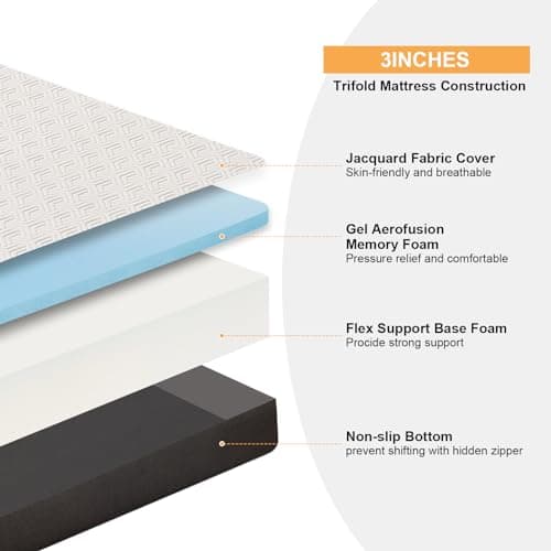 Portable Folding Memory Foam Mattress for Camping, Yoga, and RV, King Size