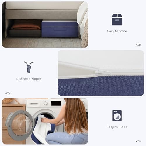 4-Inch Tri-Fold Breathable Foam Mattress, Washable Cover - Foldable for Guests, Yoga, Travel, and Camping (Twin)