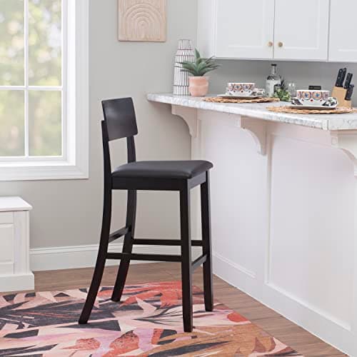 Linon Home Torino Collection Contemporary Black Bar Stool