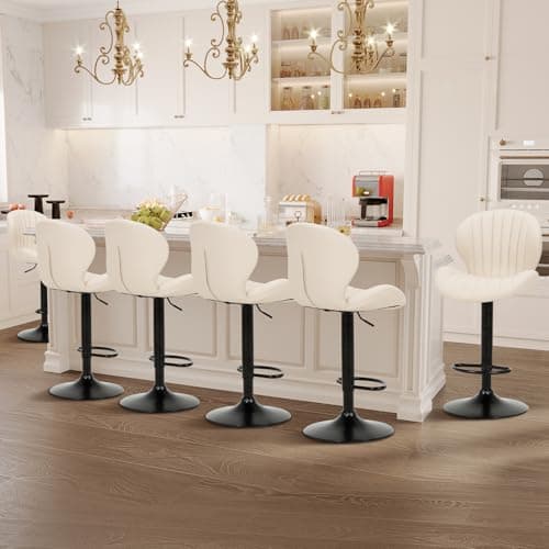 COLAMY Modern 24" Counter Height Backless Bar Stool Set of 4, Black