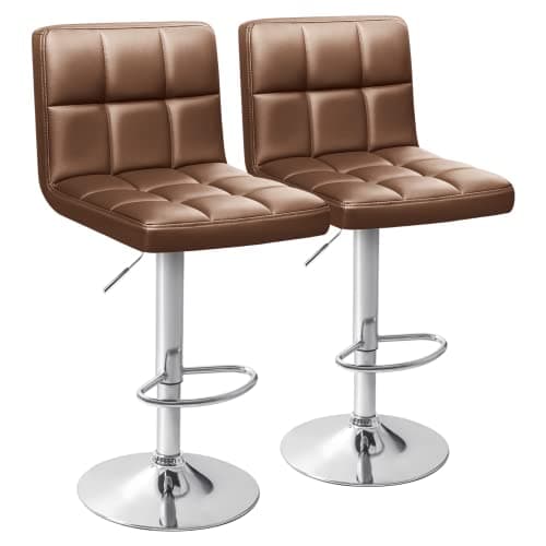 Homall Modern PU Leather Kitchen Bar Stools, Black (Set of 2)