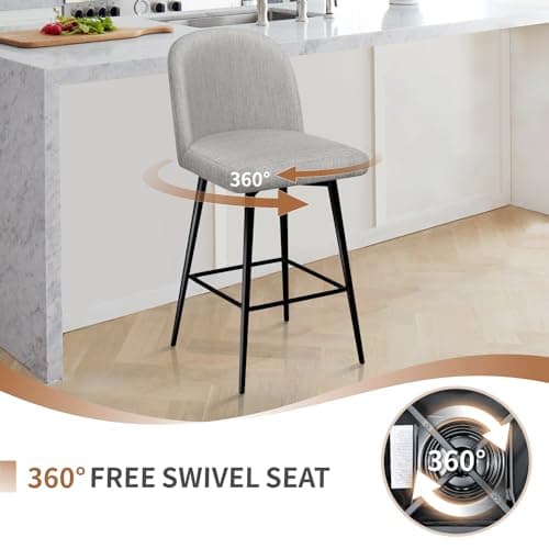 Set of 3 Swivel Modern Bar Stools for Kitchen Island