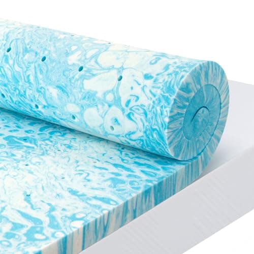 2 Inch Memory Foam Mattress Topper for Twin Size Bed, Cooling Gel Infused Pad for Back Pain Relief - CertiPUR-US Certified