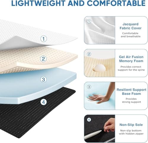 OLIXIS 4" Tri-Fold Memory Foam Mattress - Portable & Foldable, CertiPUR-US Certified