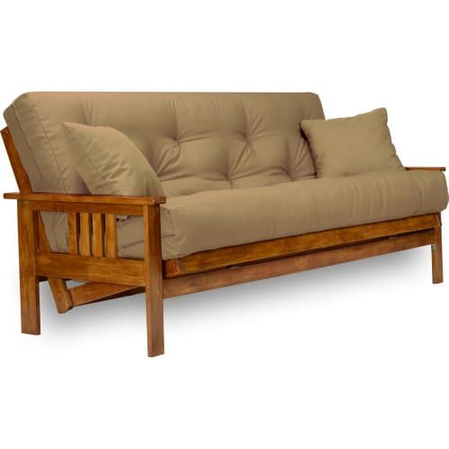 Nirvana Futons Stanford Full Size Futon Set - Heavy Duty Wood, Thick Mattress, Navy Blue