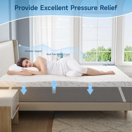 CertiPUR-US Certified Bamboo Charcoal Memory Foam Mattress Topper Queen