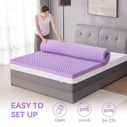 2 Inch Egg Crate Memory Foam Mattress Topper for College Dorm Twin XL Bed, CertiPUR-US Certified, 39x80 Inches