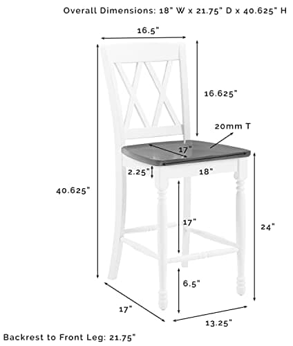 Crosley Shelby Wood Counter Height Bar Stools Set of 2