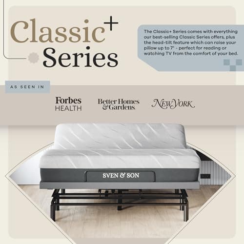Adjustable Bed Base with Massage, USB, Gel Memory Foam - King Size 14 inch Mattress